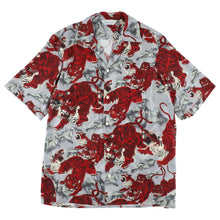 画像をギャラリービューアに読み込む, 〈ONE HUNDRED TIGERS / NIPOALOHA-ORIGINAL / GRAY / RED TIGER〉N24-SCSH02 / Short Sleeve Shirt