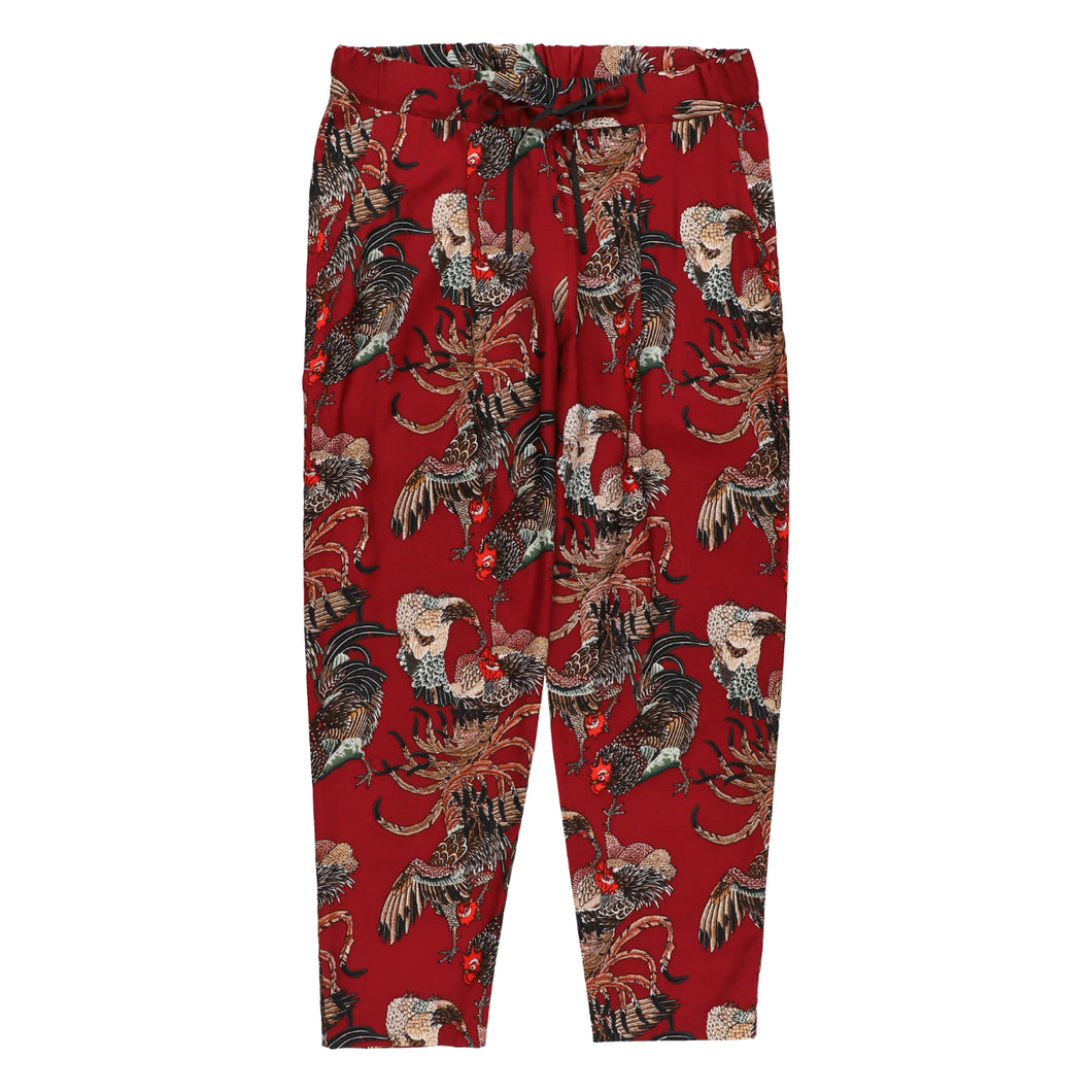 〈GAME COCK / JAKUCHU ITO / DEEP RED〉 N25-RPT01 / Tuck Easy Pants