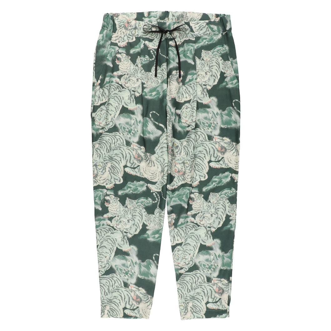 〈ONE HUDRED TIGERS / GREEN / PALE GREEN TIGER〉 N25-RPT03 / Tuck Easy Pants