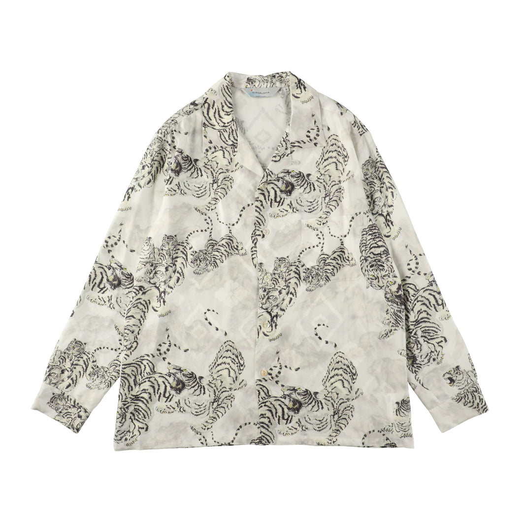 〈ONE HUDRED TIGERS / WHITE / WHITE TIGER〉 N25-SCLSH02 / Long Sleeve Shirt