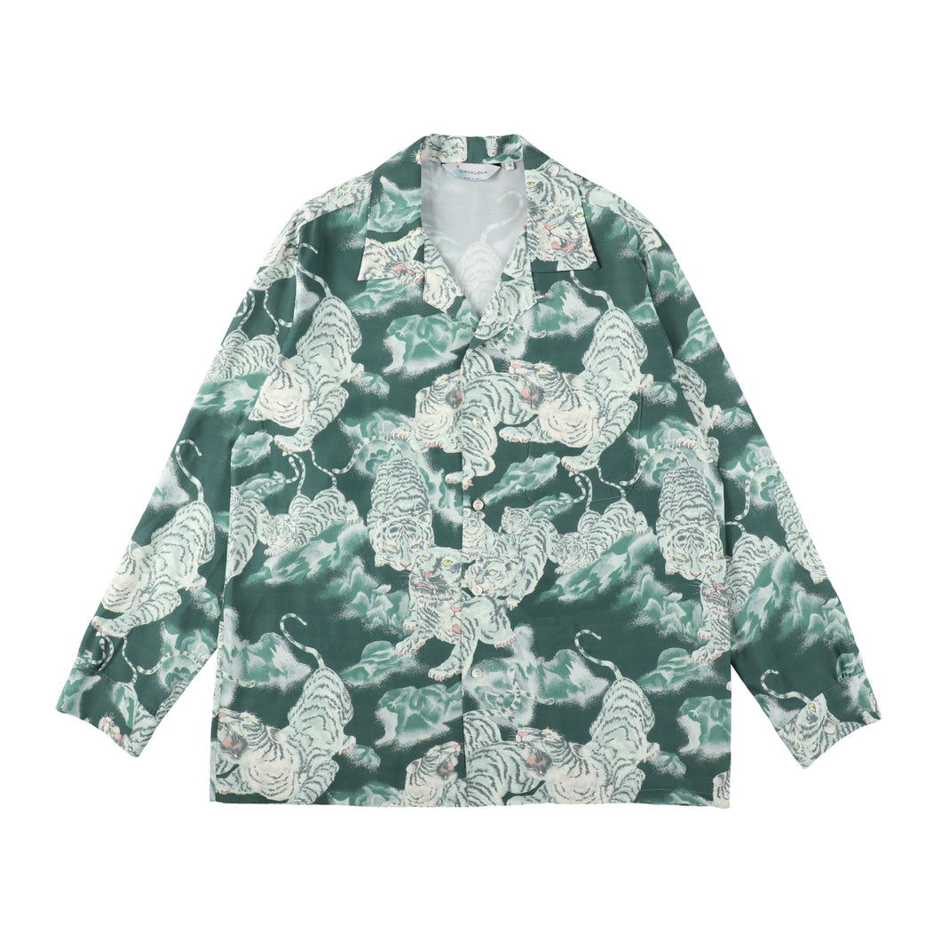 〈ONE HUDRED TIGERS / GREEN / PALE GREEN TIGER〉 N25-RLSH03 / Long Sleeve Shirt