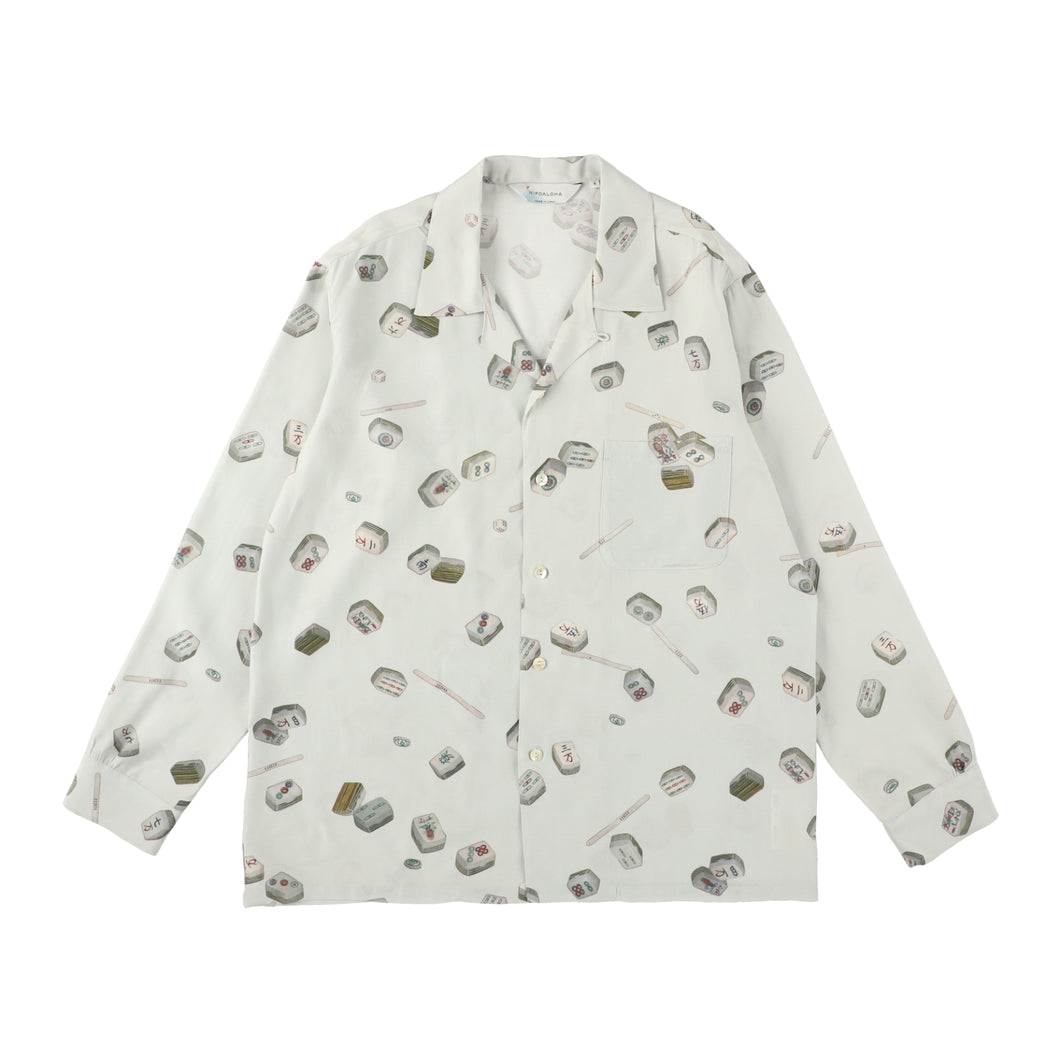 〈MAHJONG / LIGHT GRAY〉 N25-RLSH04 / Long Sleeve Shirt
